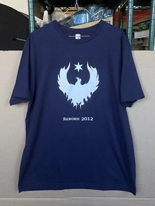 Baderbrau Brewing Reborn 2012 Chicago Pilsner Shirt Double Sided Navy Blue New L - Picture 1 of 13