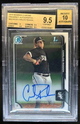 Bowman Carlos Rodon Chrome Prospect 2015 automático RC #BCAP-CR White Sox BGS 9,5/10 Foto 1 de 2