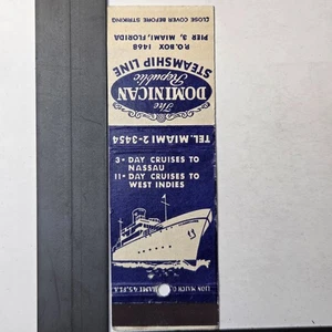Dominican Republic Steamship Line Miami 1950s Vintage Cruise Matchbook - Picture 1 of 3