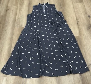 ANNE KLEIN Women's Dress Summer Midi 1X Sleeveless Floral V-Neck Side Cinch EUC - Picture 1 of 7