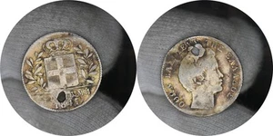 1/2 Drachme 1847 Griechenland Silbermünze König Otto # 19 - Bild 1 von 5