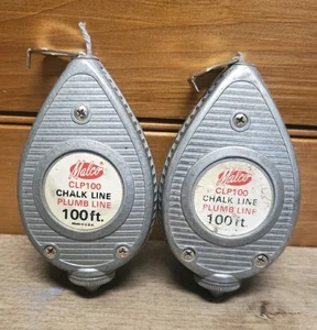 Vtg Set Of 2 Malco CLP100 Chalk Line Plumb Line 100' - USA Work Properly - Picture 1 of 8