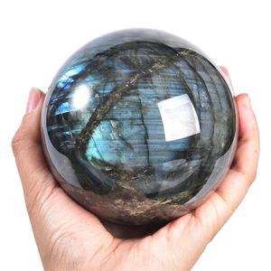 Labradorit Kristallkugel mit Ständer große Kristalle Kugel Dekokugel med... - Bild 1 von 7