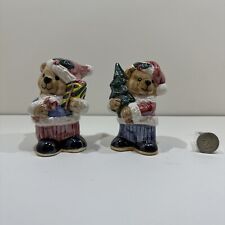 Christmas Bears Holding TREE Salt and Pepper Shakers Very Cute