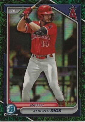 2024 Bowman Chrome Green Grass Alberto Rios 27/99 #BCP-98 - Image 1 of 2