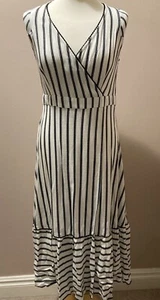 Vestido Principles talla 10 blanco y negro a rayas sin mangas nuevo con etiquetas - Imagen 1 de 6