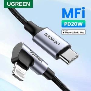 UGREEN MFi-Certified 20W USB C to Lightning 90 Degree PD Cable iPhone 14 13 12 - Picture 1 of 13