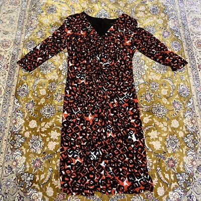 Vestido David Meister para mujer talla 12 negro rojo blanco Foto 1 de 4