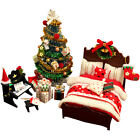 1:24 Dollhouse Miniatures Christmas Gift Lot Xmas Tree Bed Piano Furniture Set