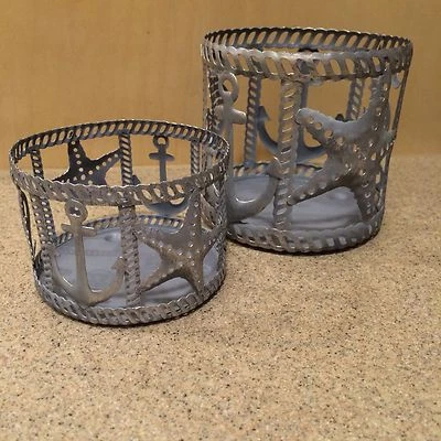 SONOMA CANDELABRO TARRO ANCLA METÁLICA, CABALLITO DE MAR Y ESTRELLA DE MAR PLAYA MAR Foto 1 de 3