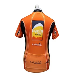 Vintage French Cycling Jersey Teker Orange Retro Sports Top uk L eu 54 Mens - Picture 1 of 5