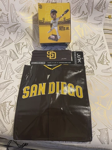 1 Fernando Tatis Jr. 2021 Bobble Head SD Padres &1 Tote Bag & 1 Headband Cover