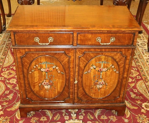 Maitland Smith Adams Style Paint Decorated Mahogany Buffet Server Chest Cover