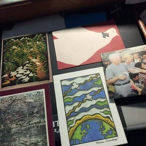 5 Jimmy Carter Christmas cards Doves after presidency plus bumper sticker + - Picture 1 of 12