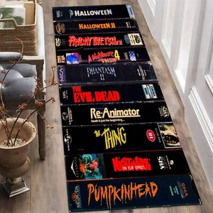 VHS Themed Rug,Nostalgic Retro Style Rug,Movie Room Rug,Halloween Rug,Horror Rug - Picture 1 of 10