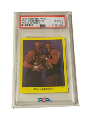 The Headbangers rookie rc PSA 10  1999 Cardinal WWF trivia series WWE POP 3 RARE - Image 1 of 4
