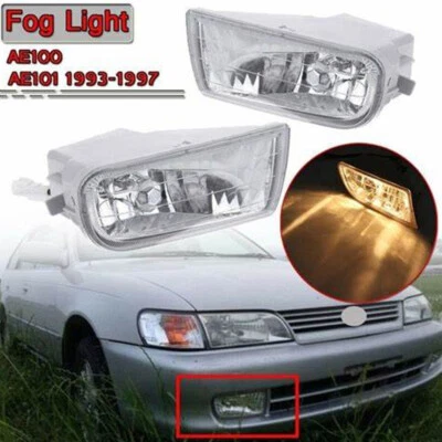 Par de faros antiniebla parachoques delantero montaje para Toyota Corolla AE100 1993-1997 Foto 1 de 4