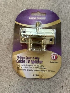 Radio Shack Gold Series 2-Way 75-OHm Coax Cable Splitter - Picture 1 of 4