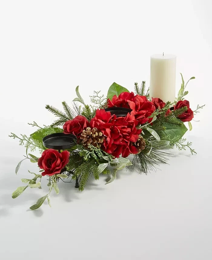 Martha Stewart Collection Holiday Rose and Hydrangea Centerpiece - Image 1 of 1