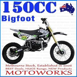 MOTOWORKS 150CC bigfoot OIL COOLED DIRT TRAIL PIT MOTOR 2 WHEELS PRO BIKE green - Picture 1 of 21