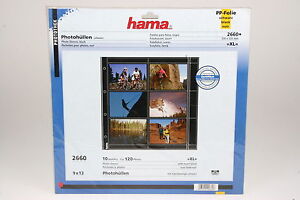 Hama Photohüllen für 120 Fotos im Format 9x13cm Packung mit 10 Blatt #2660