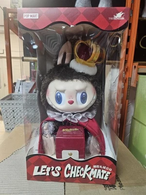 GENUINE POP MART LABUBU THE MONSTERS LETS CHECKMATE VINYL FACE PLUSH LARGE KING