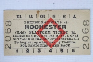Billete de plataforma BR British Railways (S) estación de Rochester - Imagen 1 de 2
