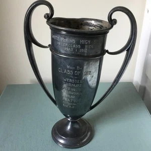 Antik 1912 Reed and Barton Silber Teller Trophäe Pokal Vase mit Patina weiß schlicht - Bild 1 von 10
