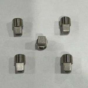 1/4” Threaded NPT Stainless Steel Square Head Plug Industrial Fitting LOT Of 5 - Picture 1 of 6