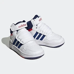 Toddler Adidas Hoops 3.0 Cloud White-vivid Red-core Mid 100% Original Brand New - Picture 1 of 5