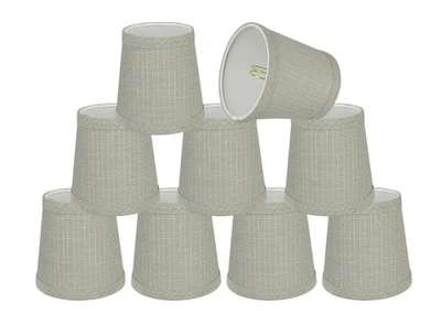 2 Pack Silver Empire Clip-On Chandelier Lamp Shade, 3 Top x 4 Bot x 4 H - Image 1 of 4