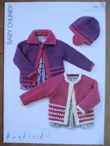 Hayfield Baby Chunky Knit Pattern 4407: Baby/Child's Cardigans & Hat: 6mth-7yrs - Picture 1 of 5
