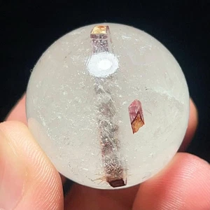 TOP 46G Natural Brazil Quarte Rutilaed Sphere Gemstone Crystal Collection L6266 - Picture 1 of 7