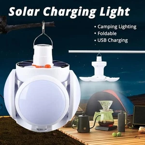 1/2pcs LED Solar Power Camping Light Lantern Portable Outdoor Rechargeable USB - Picture 1 of 14