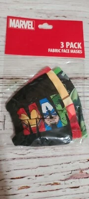 Kids Face Protector Boys Fabric Breathable Marvel Graphic Mask 3ct Package New - Image 1 of 3