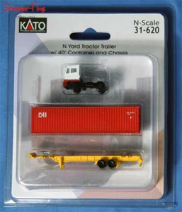 Kato Yard Tractor/Trailer with Container and Chassis 1:160 Scale, N Gauge - Picture 1 of 1