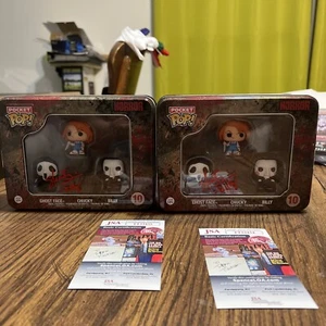 Funko Pocket Pop 3-Pack  Tin HORROR #10 GhostFace Chucky Billy Signed Skeet JSA - Picture 1 of 5