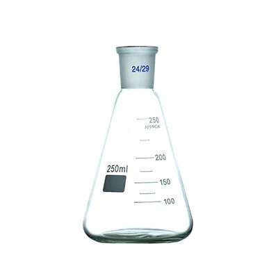 250ml Erlenmeyer Flask 24/29 Standard Joint Borosilicate Glass Conical Bottle - Image 1 of 4