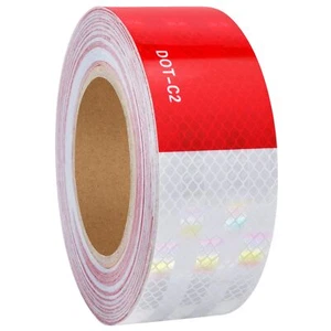 Harciety Reflective Safety Tape 2In x 32Ft, DOT-C2 Red/White Reflector Strip Out - Picture 1 of 7