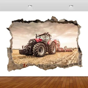 Tractor Kids Nature Farm Red Lounge 3d Mural Wall Sticker Poster Decal P41 - Picture 1 of 1