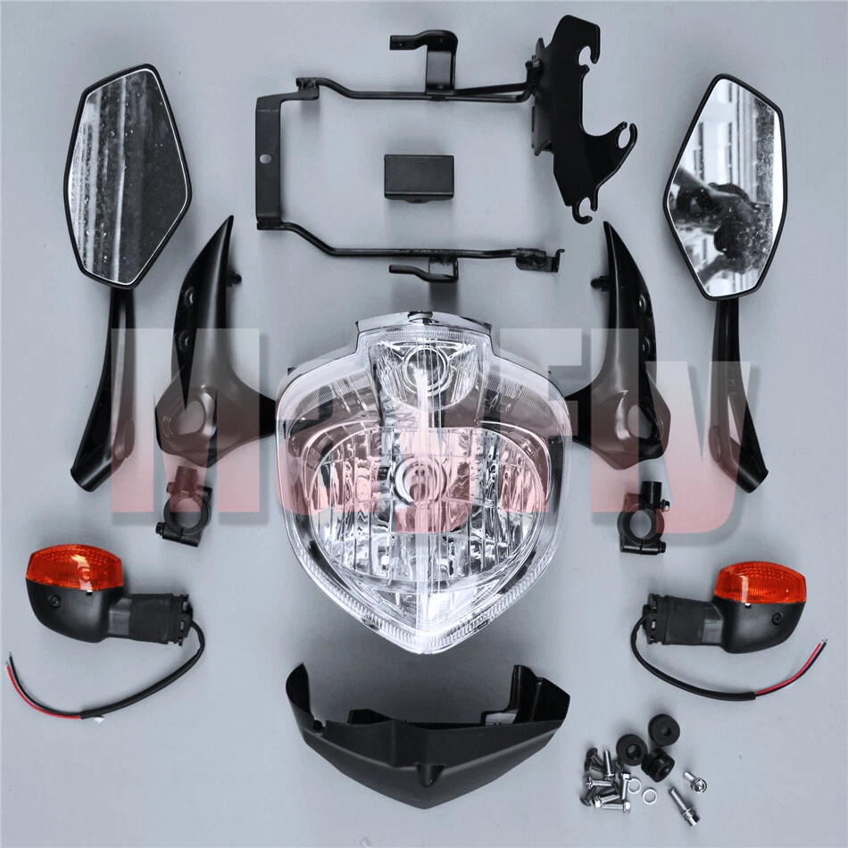 Juego de faros aptos para YAMAHA FZ6N 07-10 con soporte de espejo de bombilla cubierta de velocímetro Foto 1 de 4