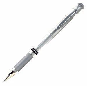 60658 Uniball Gel Impact Rollerball Pen, Bold 1.0mm, Metallic Silver, Set of 3 - Picture 1 of 2