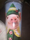 New Pig In Elf Costume “yay Christmas” Cup With Straw