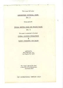 1960s Albuquerque NM Sectional Chart Exam Private Pilots FAR Aero Publishers Inc - Picture 1 of 4