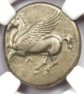 Acarnania Leucas AR Stater 300 BC Pegasus and Athena Coin - Certified NGC Ch VF - Picture 1 of 4