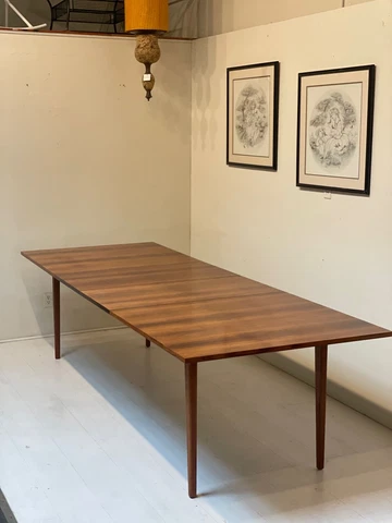 George Nelson for Herman Miller Rosewood Extension Dining Table w 2 Leaves Cover
