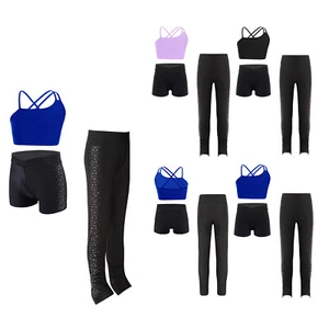 Kids Girls Vest With Trousers Daily Wear Tracksuit Yoga Training Costume Stage - Picture 1 of 31