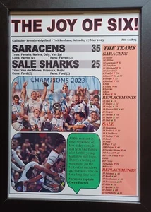 Saracens 35 Sale Sharks 25 - 2023 Premiership final - souvenir print - Picture 1 of 5
