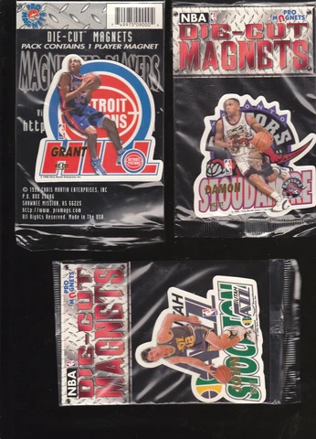 8 LOT 1994 DIE-CUT MAGNETS SHAQ ISIAAH RIDER JOHN STOCKTON GRANT HILL MASHBURN + Cover