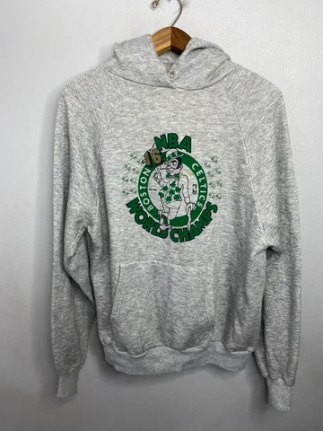 80's 1986 Vintage Boston Celtics Hoodie Sweater Men's Size Small Gray Cover